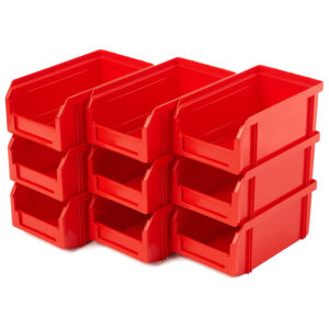 Пластиковый ящик V-1-К9-красный , 172х102х75мм, комплект 9 штук