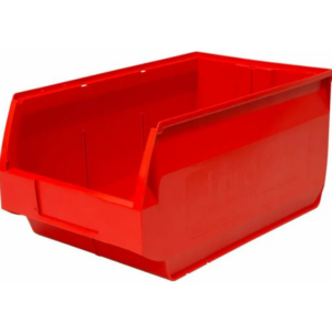 Пластиковый лоток для склада Venezia, красный, сплошной (500х310х250)