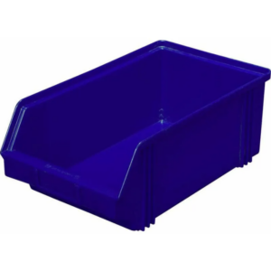 Пластиковый лоток для склада синий, сплошной (400х230х150)