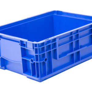 Пластиковый контейнер KLT 4147 универсальный синий, стенки сплошные, дно с отверстиями, 396х297х148 мм