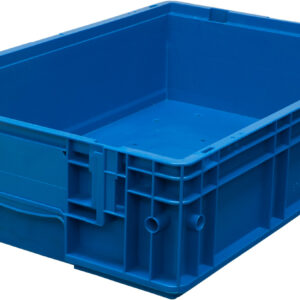 Пластиковый контейнер KLT 6147 универсальный синий, стенки сплошные, дно с отверстиями, 594х396х148 мм