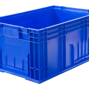 Пластиковый контейнер KLT 6280 универсальный синий, стенки сплошные, дно с отверстиями, 594х396х280 мм
