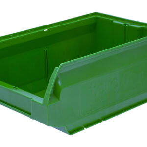 Пластиковый лоток для склада Milano, зеленый, сплошной (350х230х150)